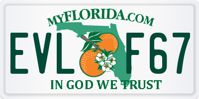 FL license plate EVLF67