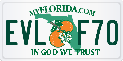 FL license plate EVLF70