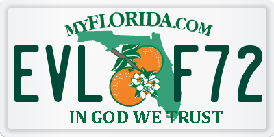 FL license plate EVLF72