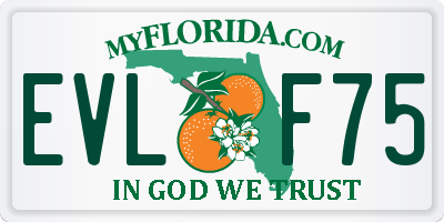 FL license plate EVLF75