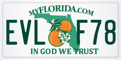 FL license plate EVLF78