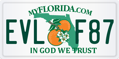 FL license plate EVLF87