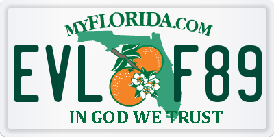 FL license plate EVLF89