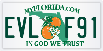 FL license plate EVLF91
