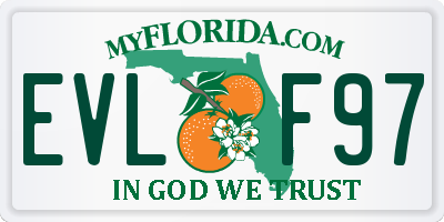 FL license plate EVLF97