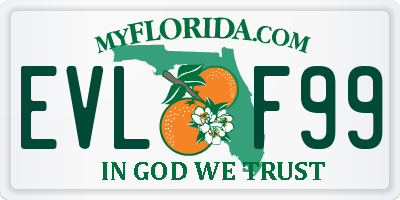 FL license plate EVLF99