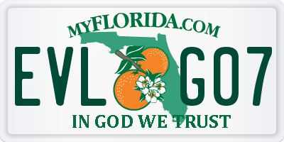 FL license plate EVLG07