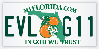 FL license plate EVLG11