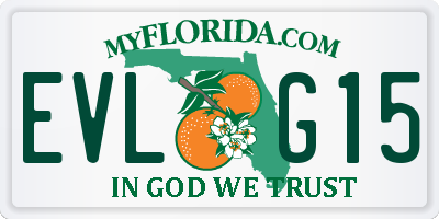 FL license plate EVLG15