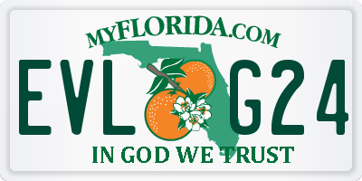 FL license plate EVLG24