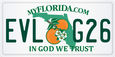 FL license plate EVLG26
