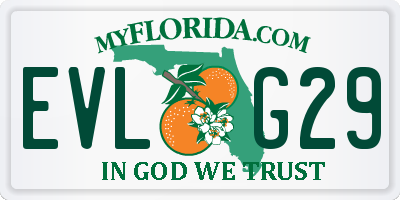 FL license plate EVLG29