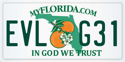 FL license plate EVLG31