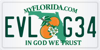 FL license plate EVLG34