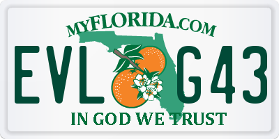 FL license plate EVLG43