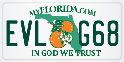 FL license plate EVLG68