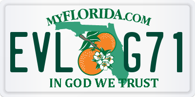 FL license plate EVLG71