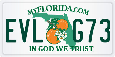 FL license plate EVLG73