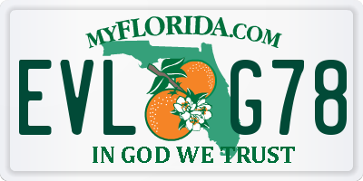 FL license plate EVLG78
