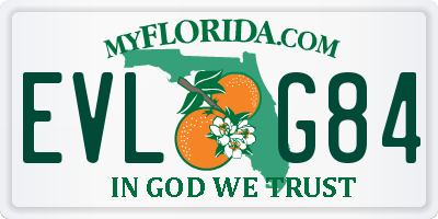 FL license plate EVLG84