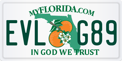 FL license plate EVLG89