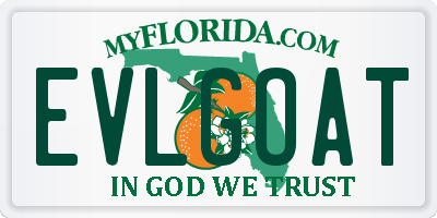 FL license plate EVLGOAT