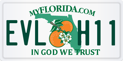 FL license plate EVLH11
