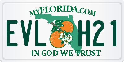 FL license plate EVLH21