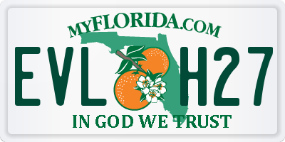 FL license plate EVLH27