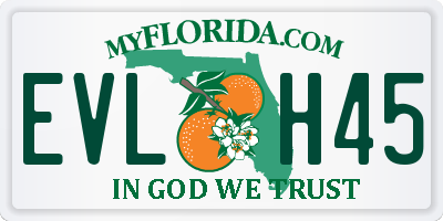 FL license plate EVLH45