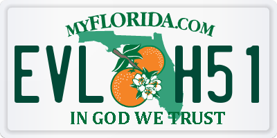 FL license plate EVLH51