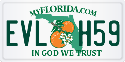FL license plate EVLH59