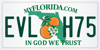 FL license plate EVLH75