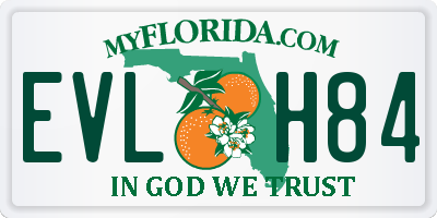 FL license plate EVLH84