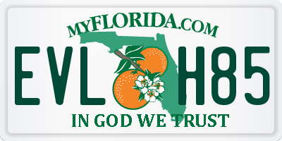 FL license plate EVLH85