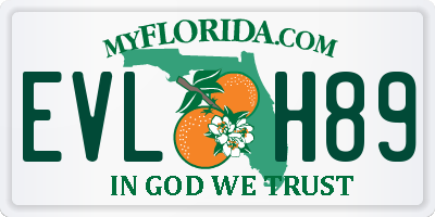 FL license plate EVLH89