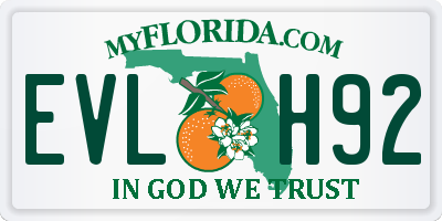 FL license plate EVLH92