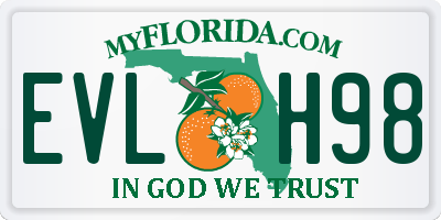 FL license plate EVLH98