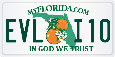 FL license plate EVLI10