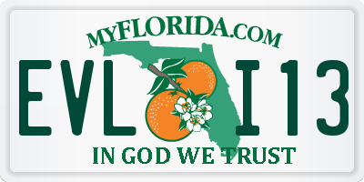 FL license plate EVLI13