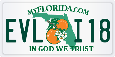 FL license plate EVLI18