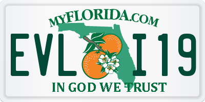 FL license plate EVLI19