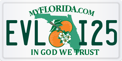 FL license plate EVLI25