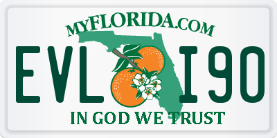 FL license plate EVLI90