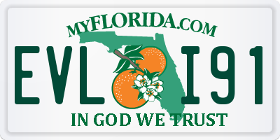 FL license plate EVLI91