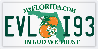 FL license plate EVLI93