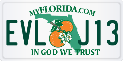 FL license plate EVLJ13
