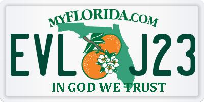 FL license plate EVLJ23