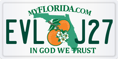 FL license plate EVLJ27