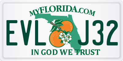 FL license plate EVLJ32